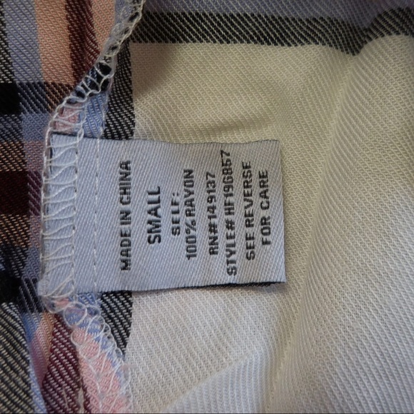 White Fall Plaid Tie Shirt Dress - Picture 5 of 7